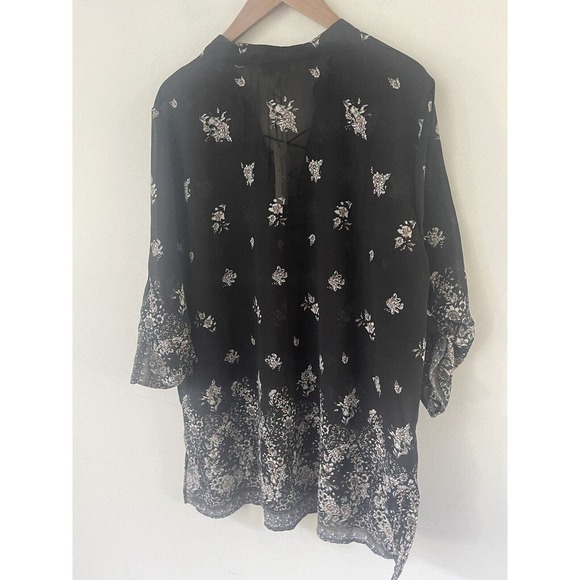 Speed Limit MPH Womens Black 3X Boho Short Sleeve MIDI Roll Tab Sleeve Dress - Picture 7 of 15